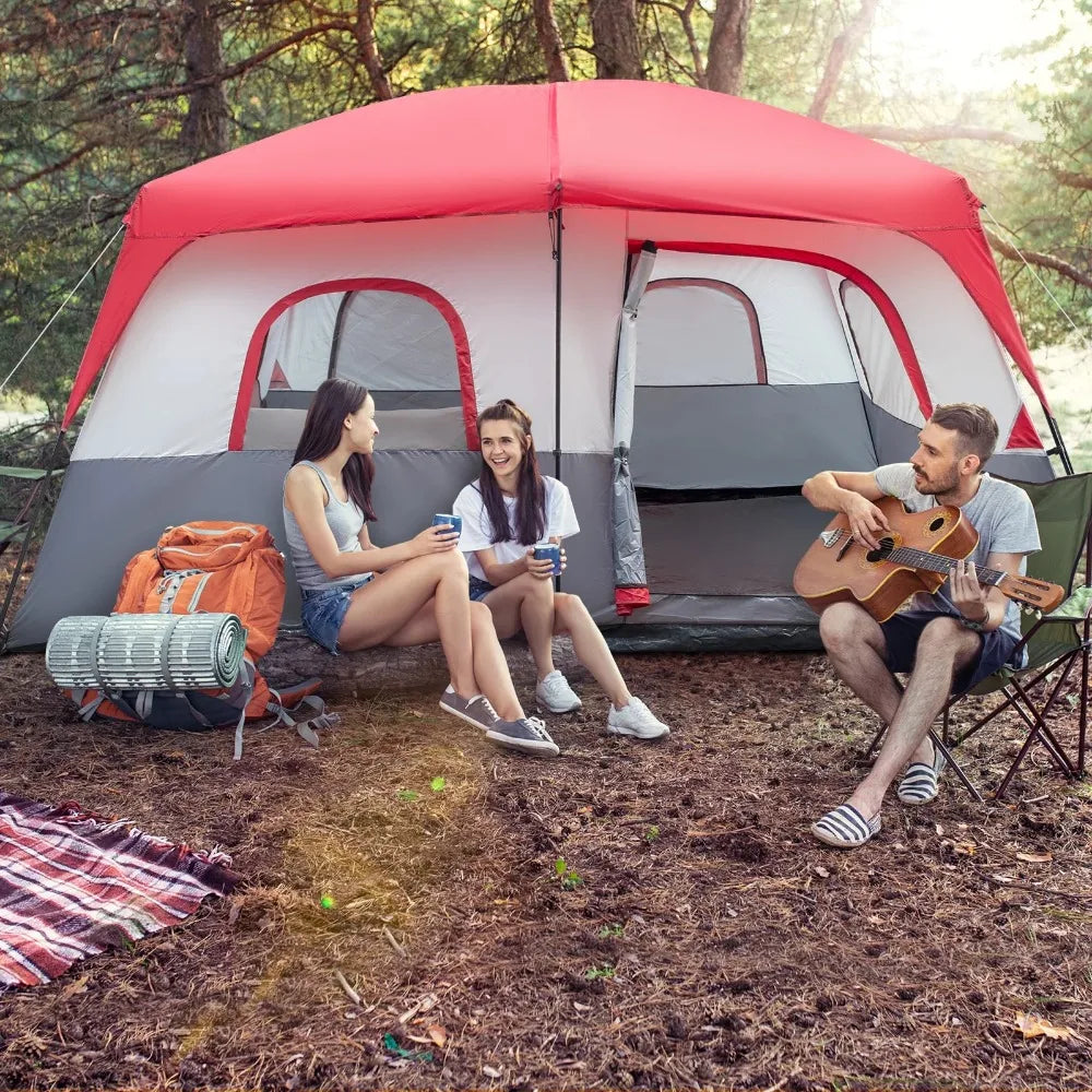 10-Person Family Camping Tent with 2-Room Divider