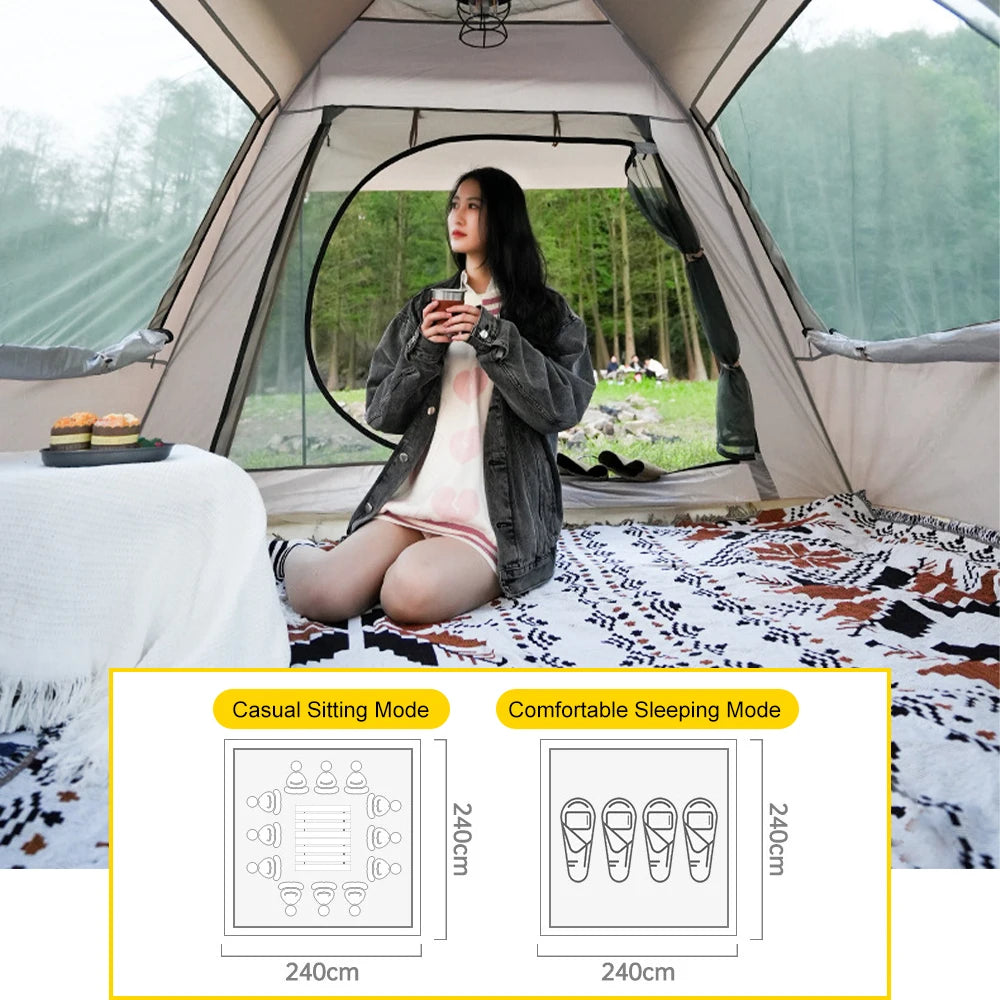2-in-1 Pop-Up Waterproof Tent with Canopy