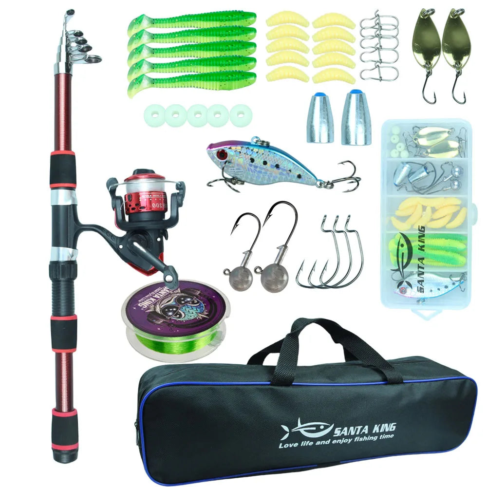 1.8m/2.1m Carbon Fiber Telescopic Fishing Rod