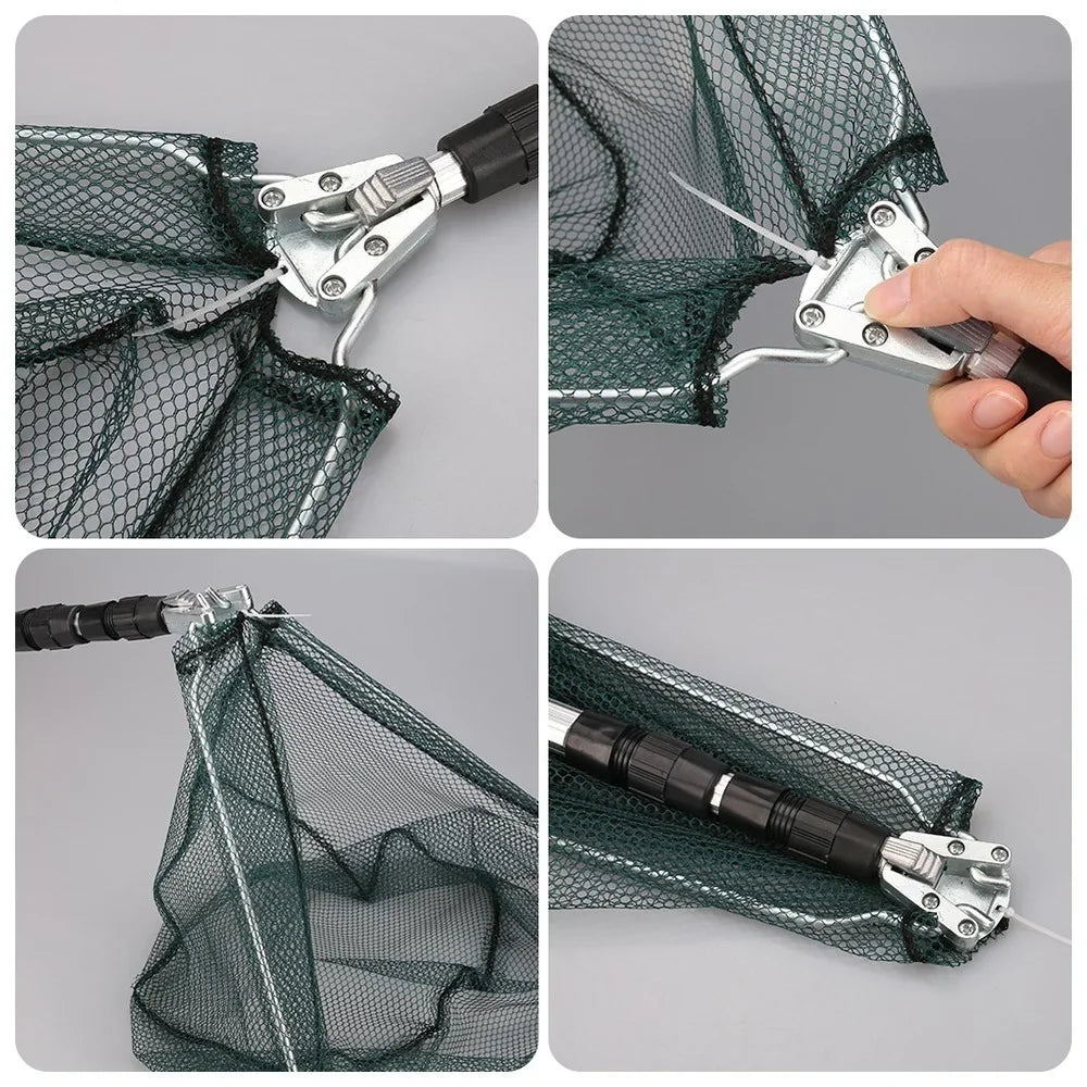 Telescopic Folding Fishing Landing Net with Aluminum Handle (190cm)