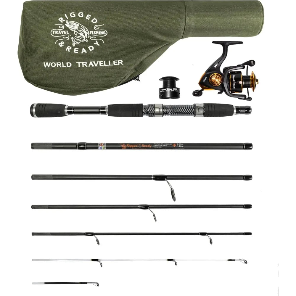 Travel Fishing Rod & Reel Set with Case