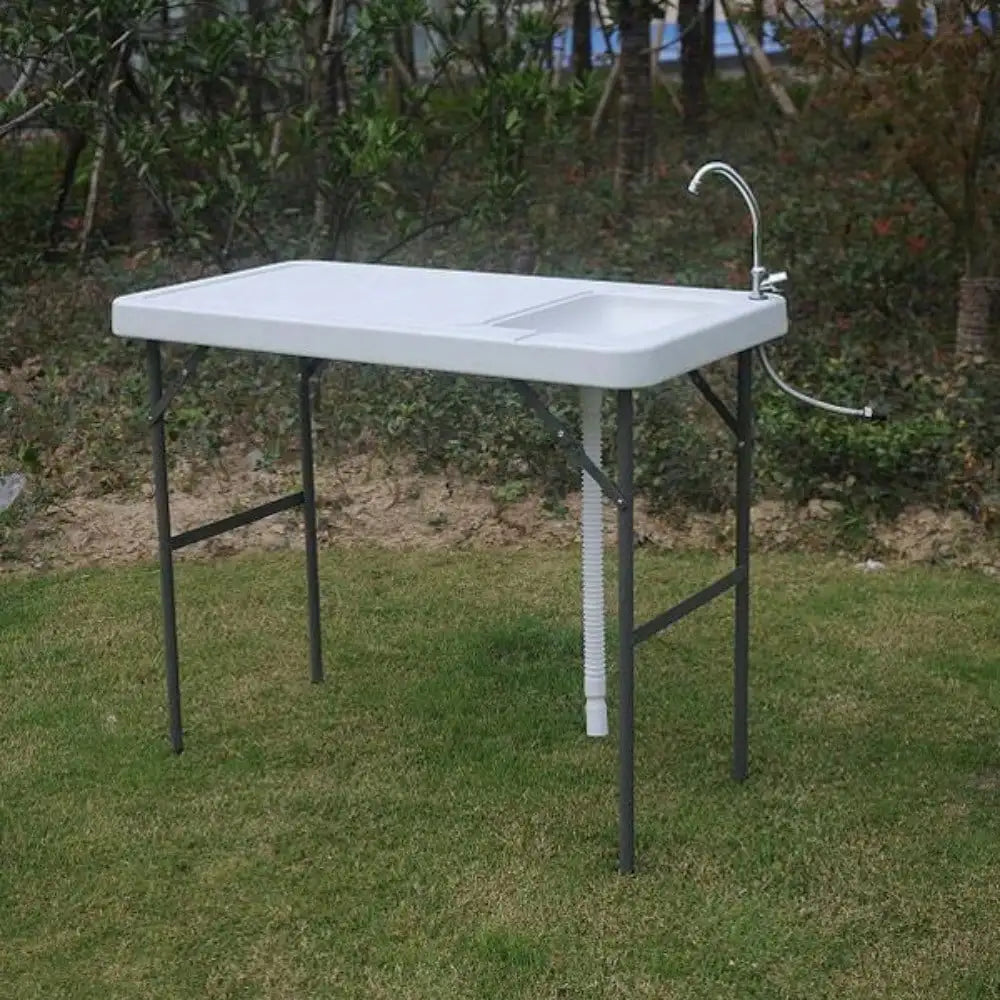 Folding Fish Cleaning Table with Sink & Faucet