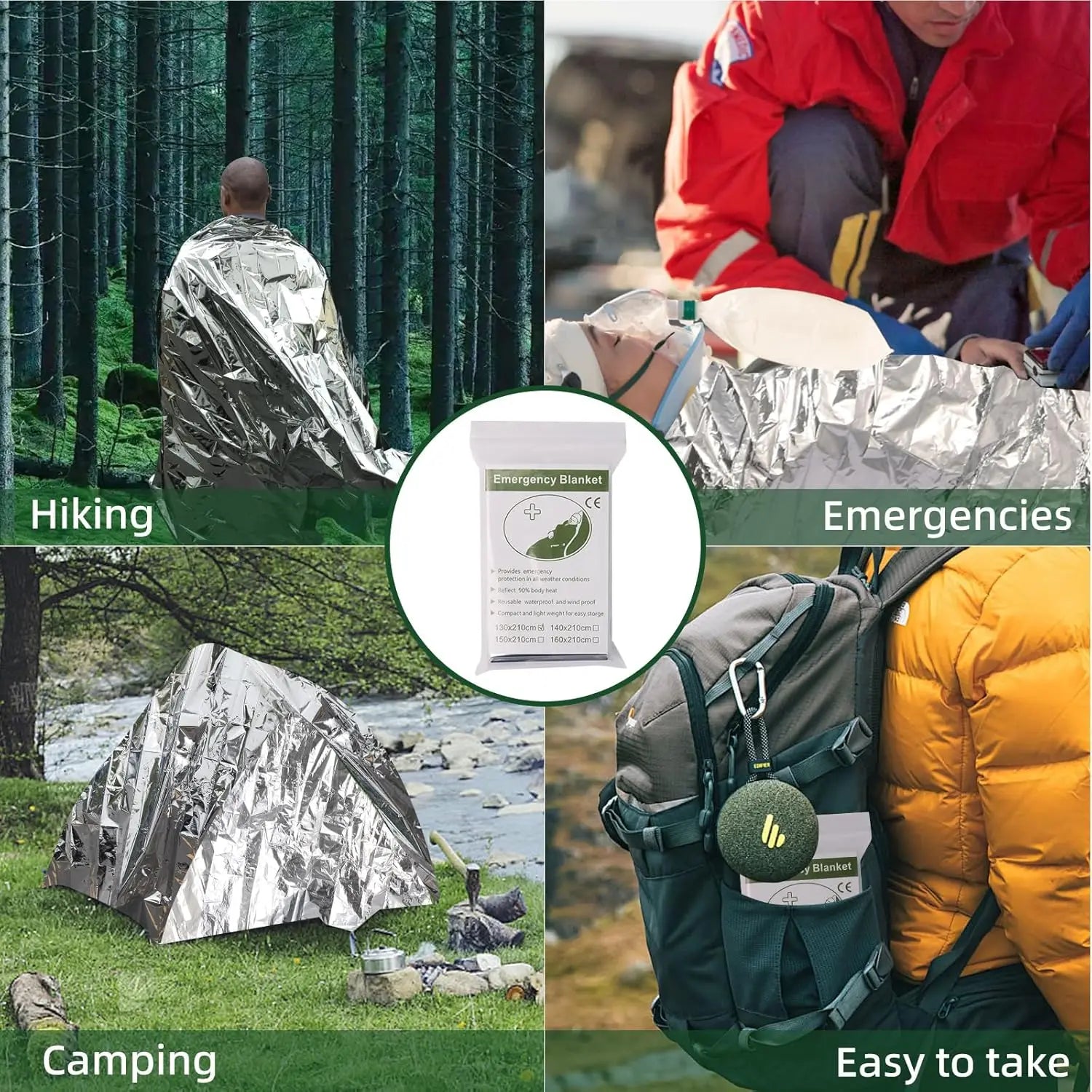 Outdoor Emergency Thermal Survival Blanket