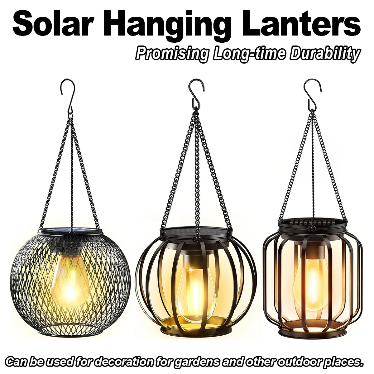 Solar Lantern LED Garden Light with Daylight Sensor