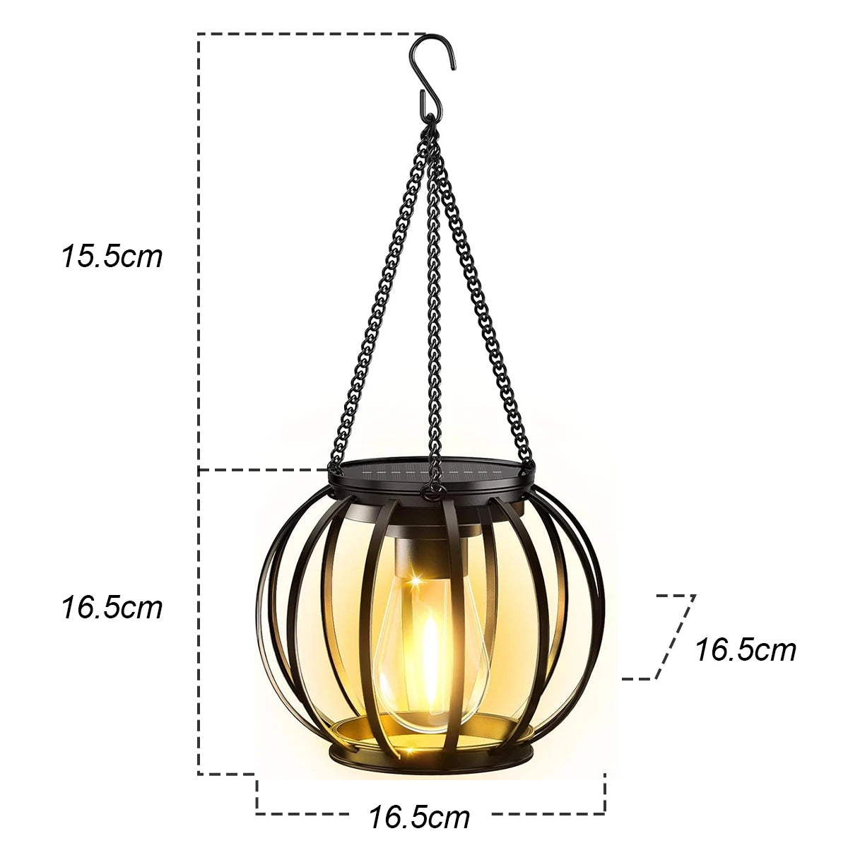 Solar Lantern LED Garden Light with Daylight Sensor