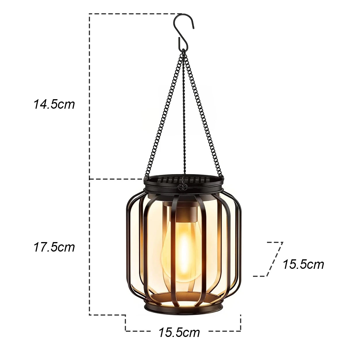 Solar Lantern LED Garden Light with Daylight Sensor