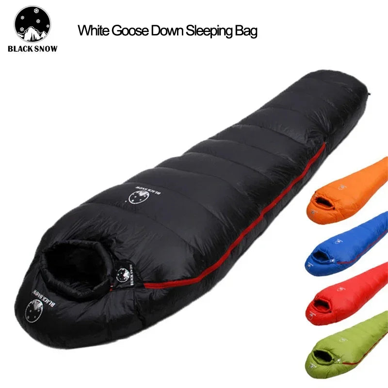 Very Warm White Goose Down Mummy Sleeping Bag