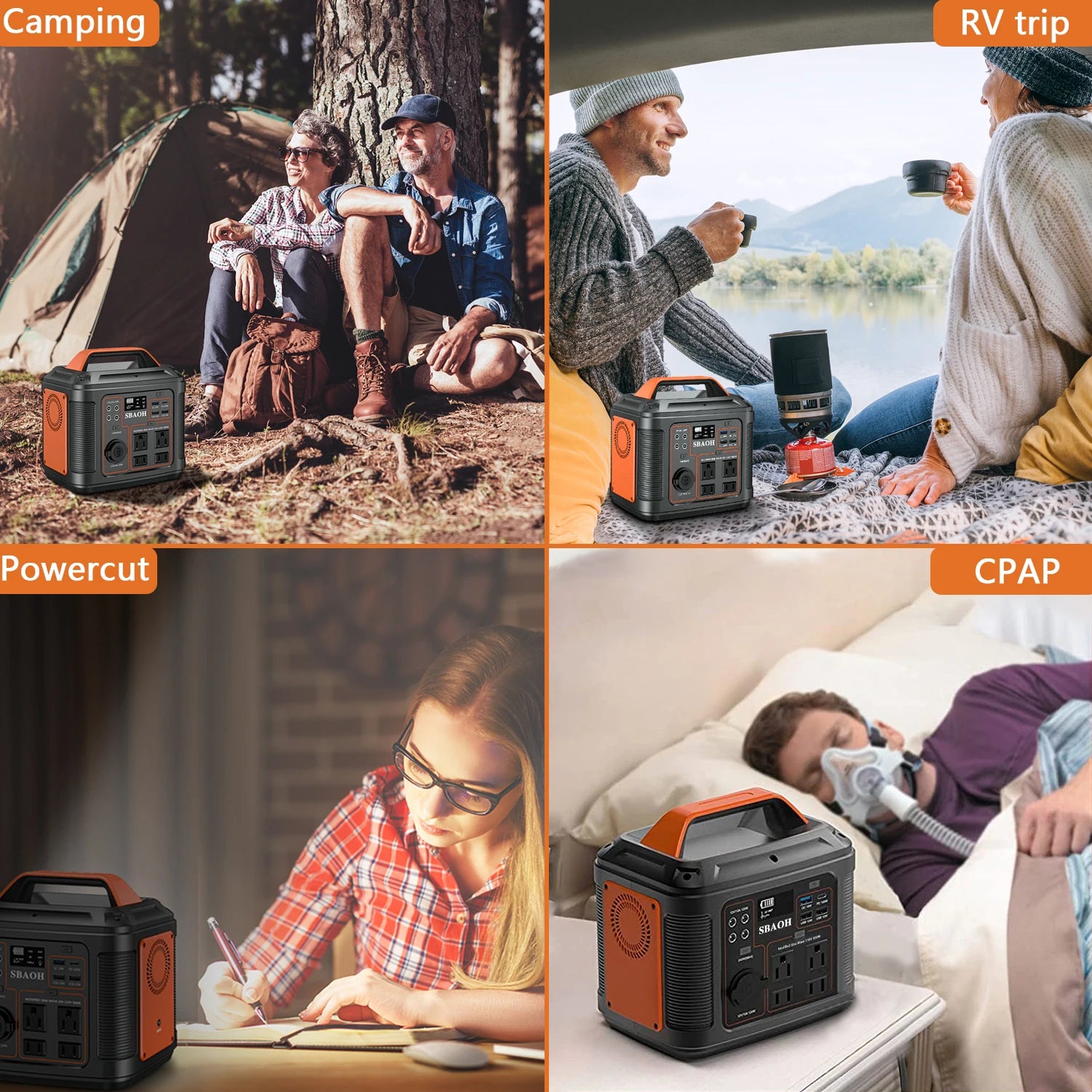 Portable Solar Power Station with LED Light (300W)