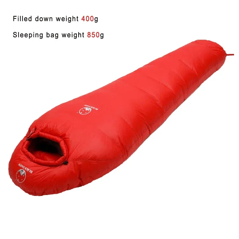 Very Warm White Goose Down Mummy Sleeping Bag