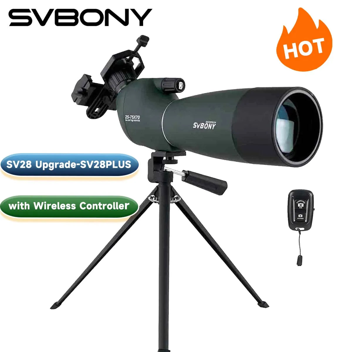 Svbony SV28 Plus Spotting Scope 50/60/70mm Zoom Telescope