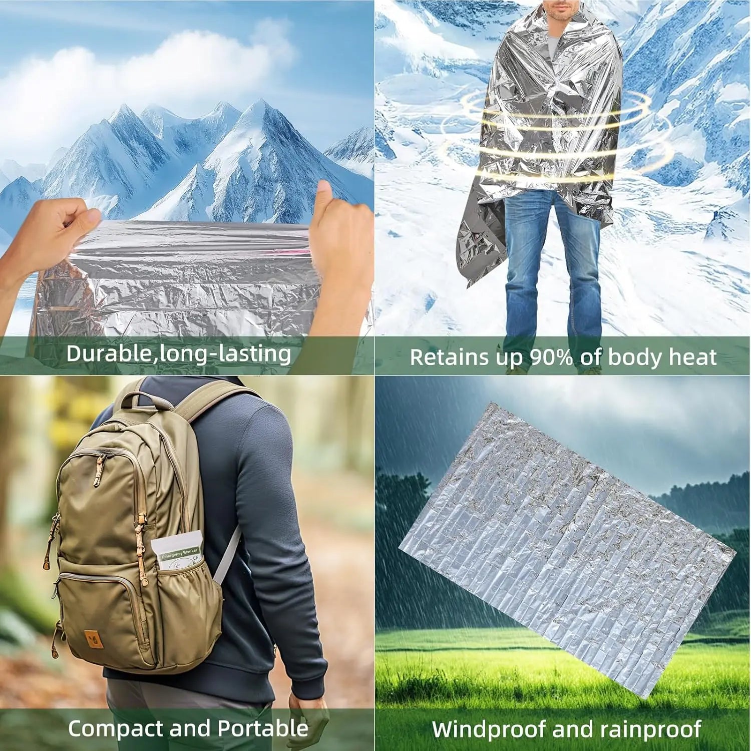 Outdoor Emergency Thermal Survival Blanket