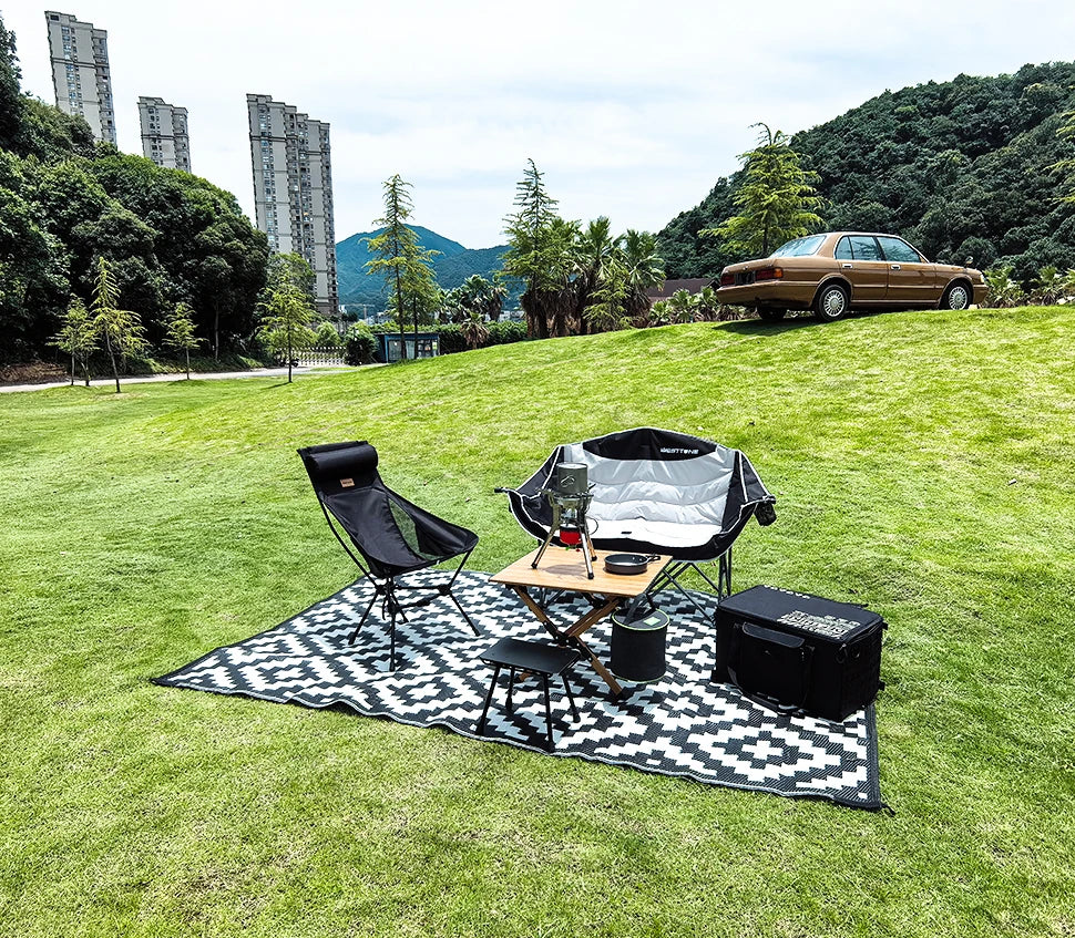 WESTTUNE Double Camping Loveseat with Cup Holders