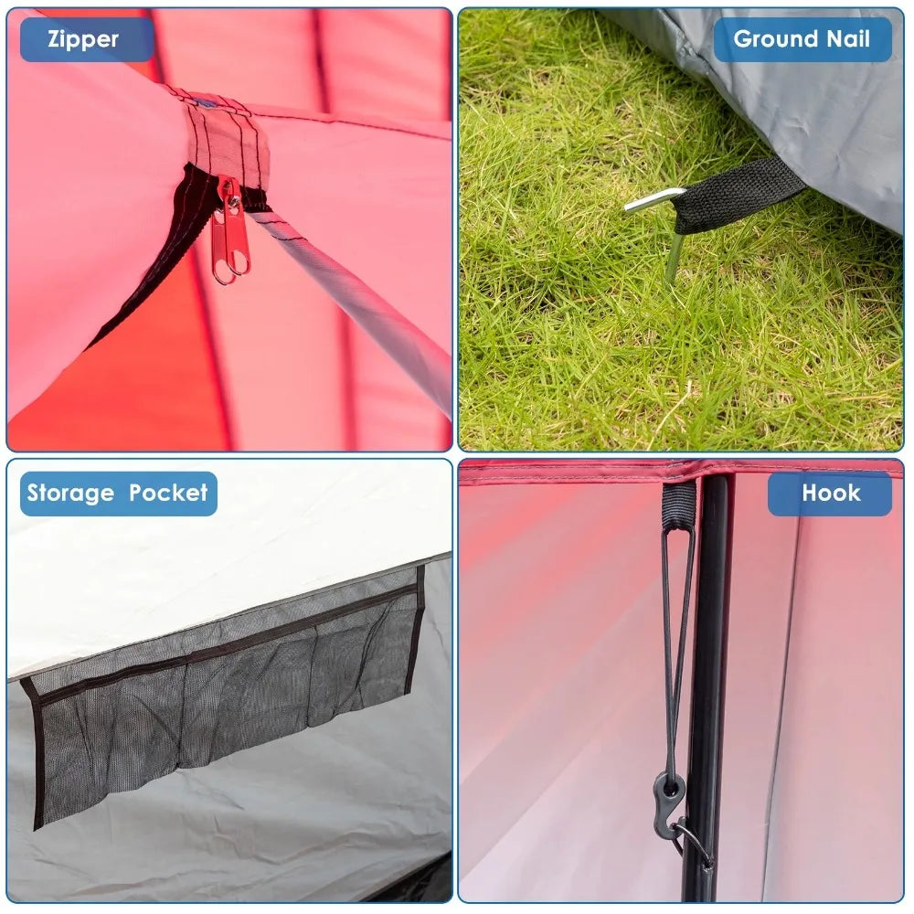 10-Person Family Camping Tent with 2-Room Divider