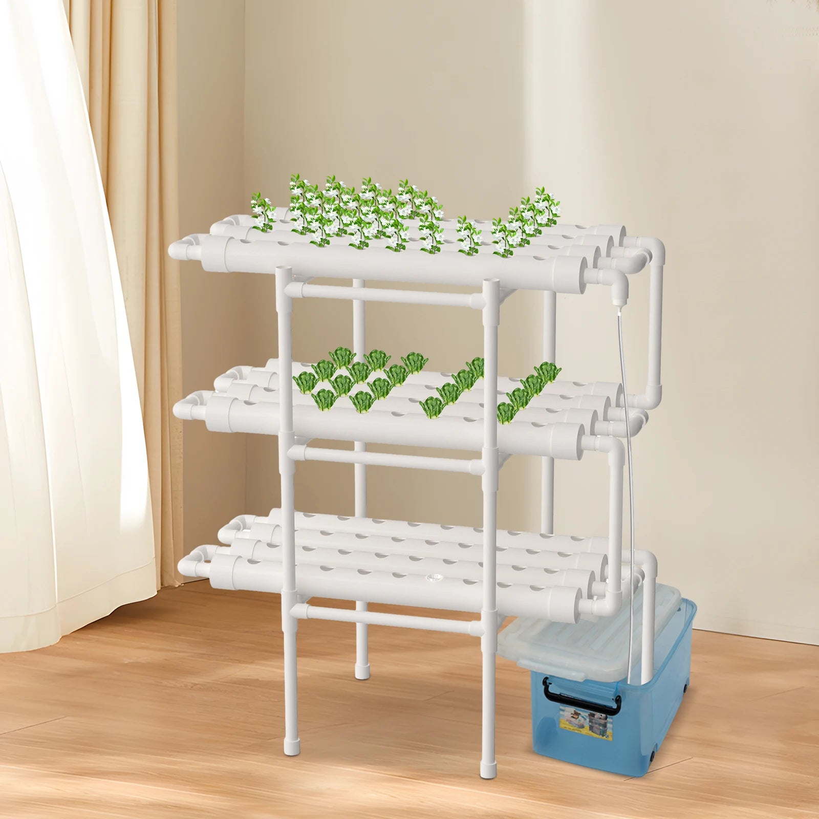 BHTNYOO 3-Layer Hydroponic Growing System Kit (108 Sites)
