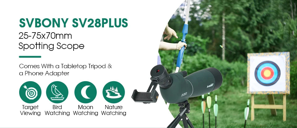 Svbony SV28 Plus Spotting Scope 50/60/70mm Zoom Telescope